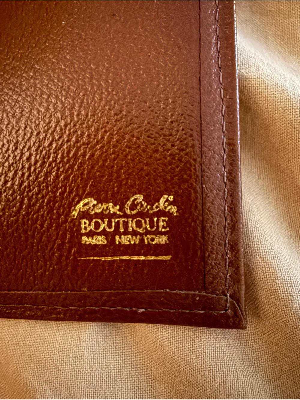 Vintage Pierre Cardin Brown Leather Trifold Wallet
